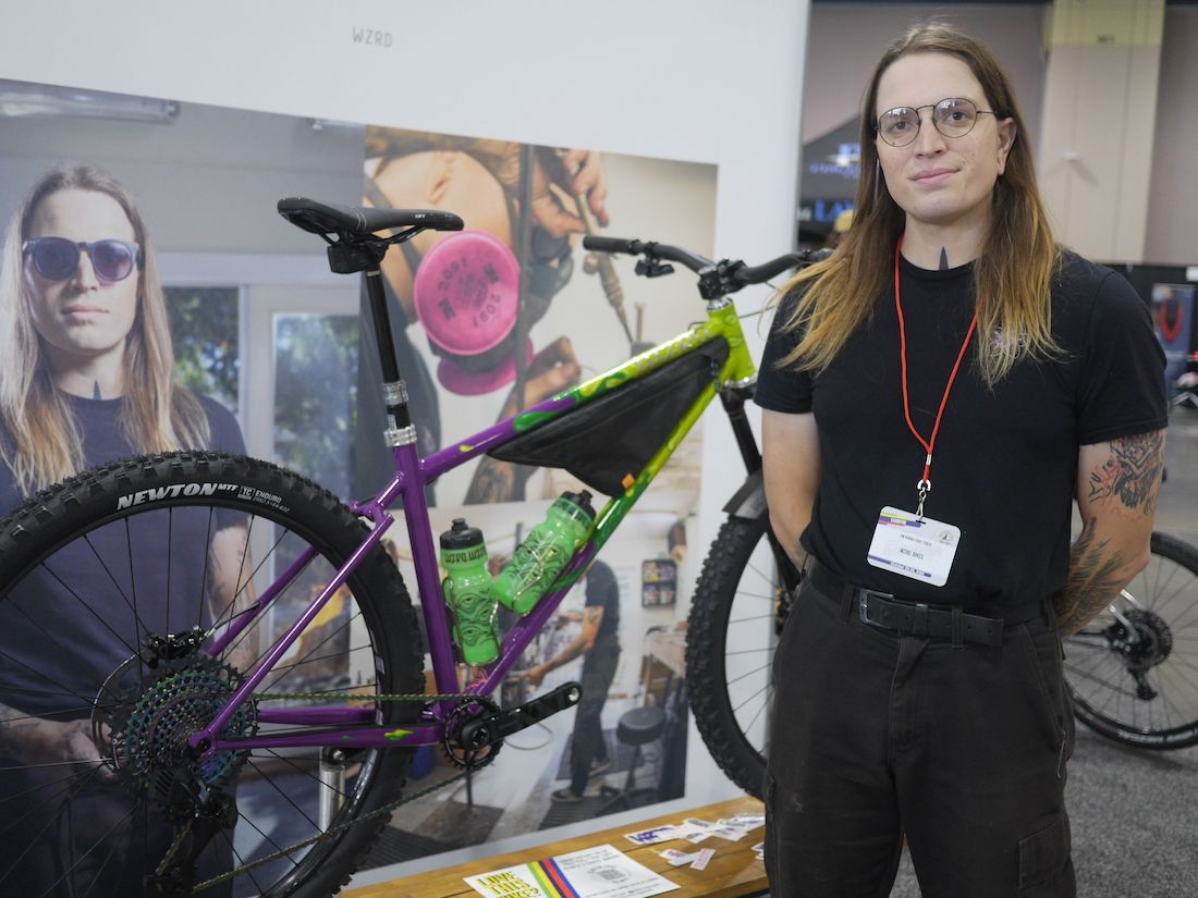 Em Karau showcases their build at the Philly Bike Expo