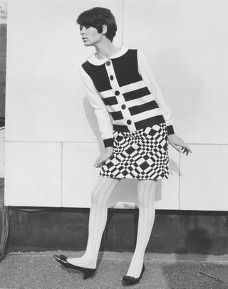 60s fashion - stripes and pattern black and white