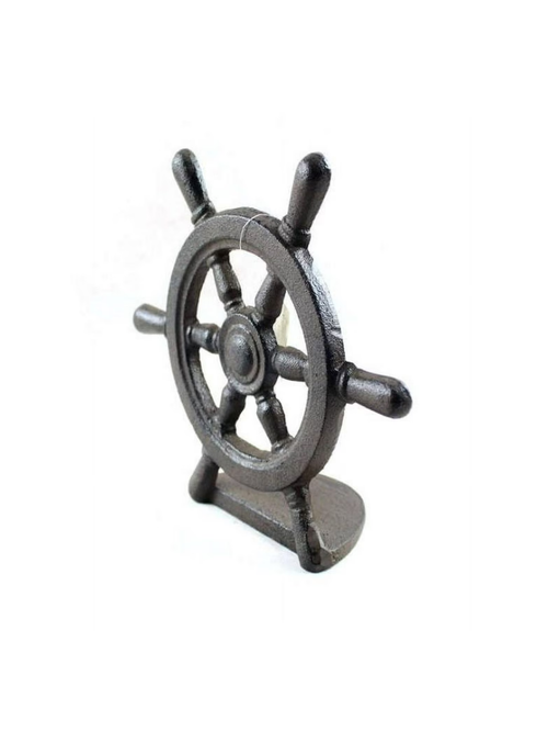 Cast Iron Ship Wheel Door Stopper 