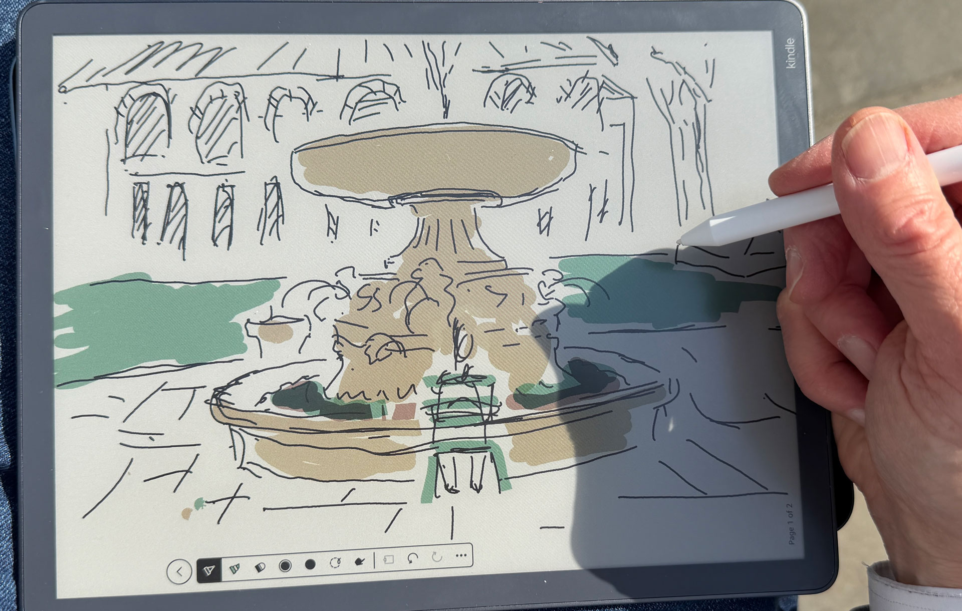 Drawing on iPad Air and Amazon Kindle Scribe Colorsoft