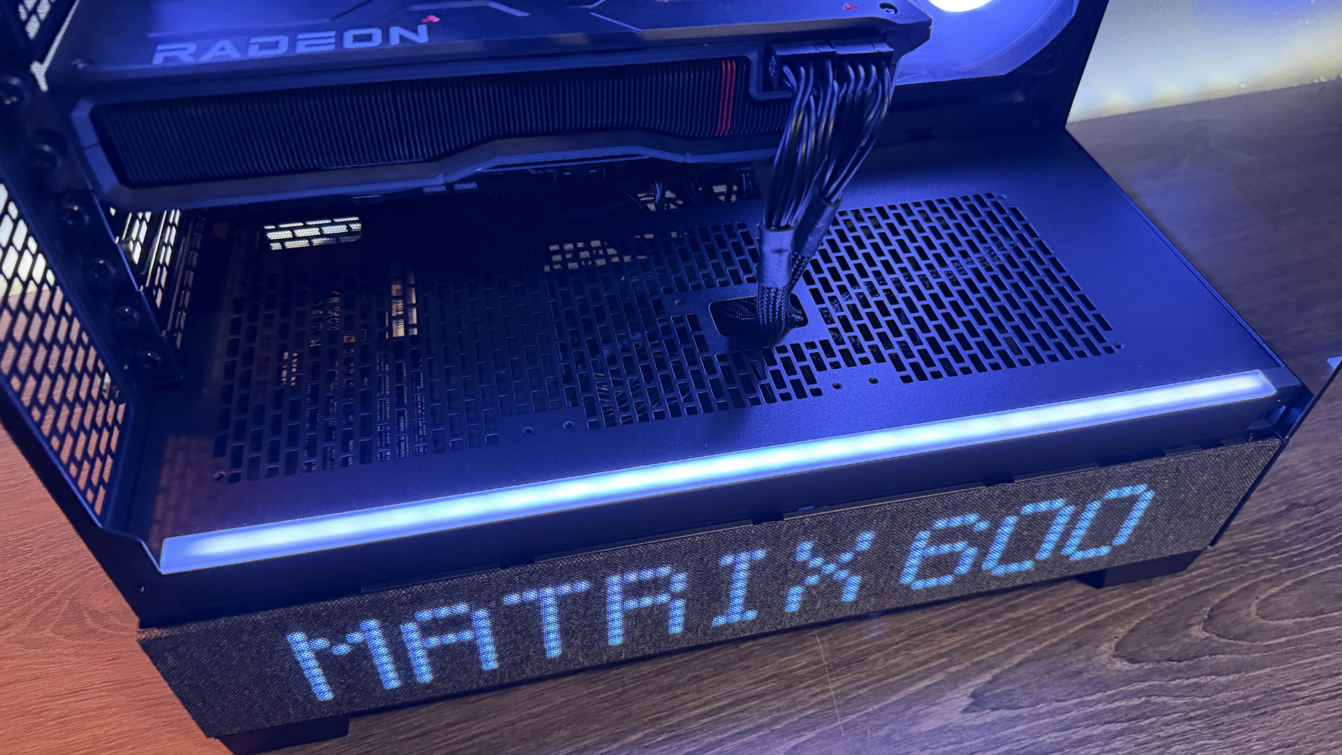 The Phanteks XT View Matrix case on a table.