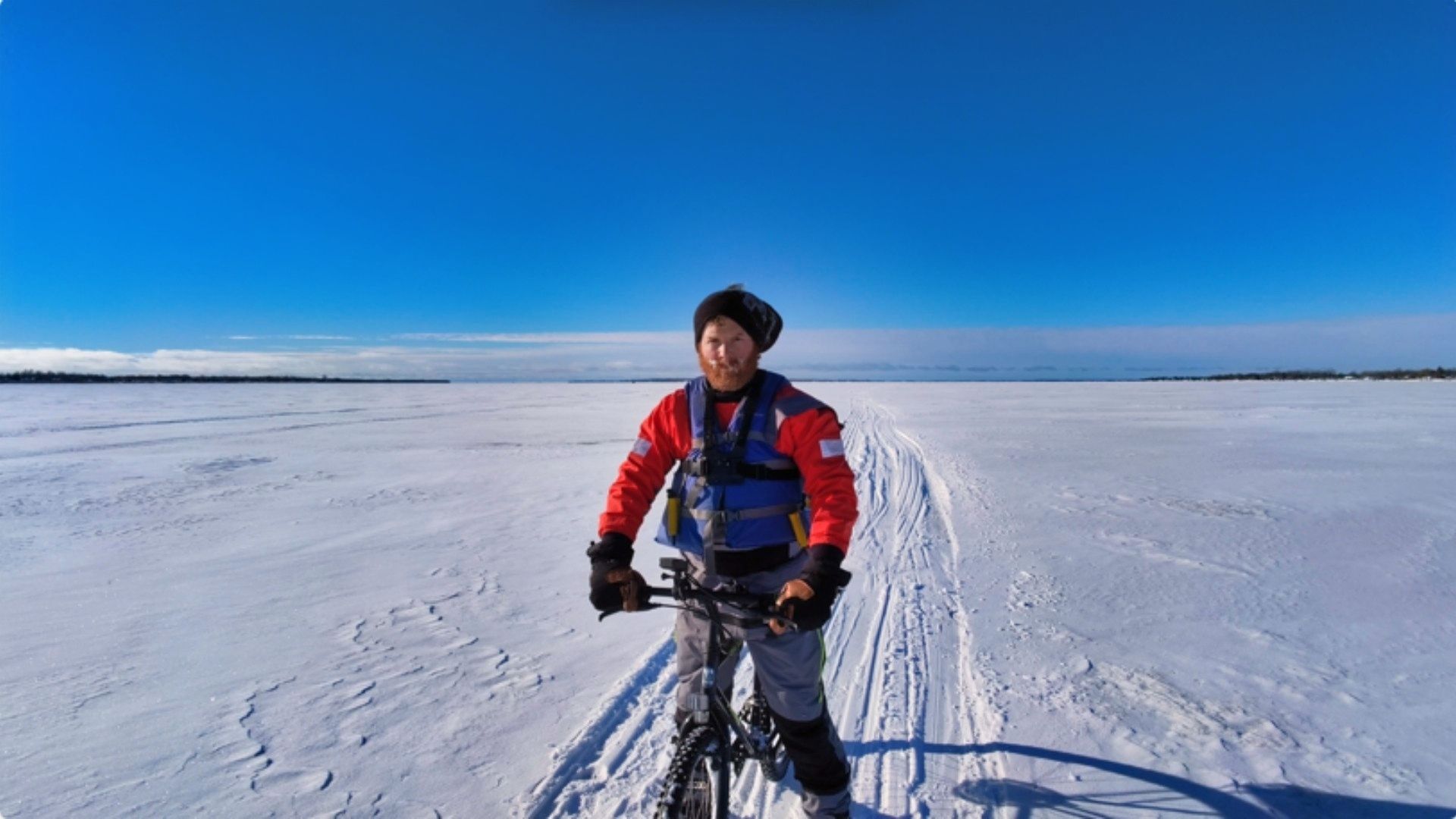 First to bike on all five Great Lakes: One army veteran’s extreme winter cycling feat