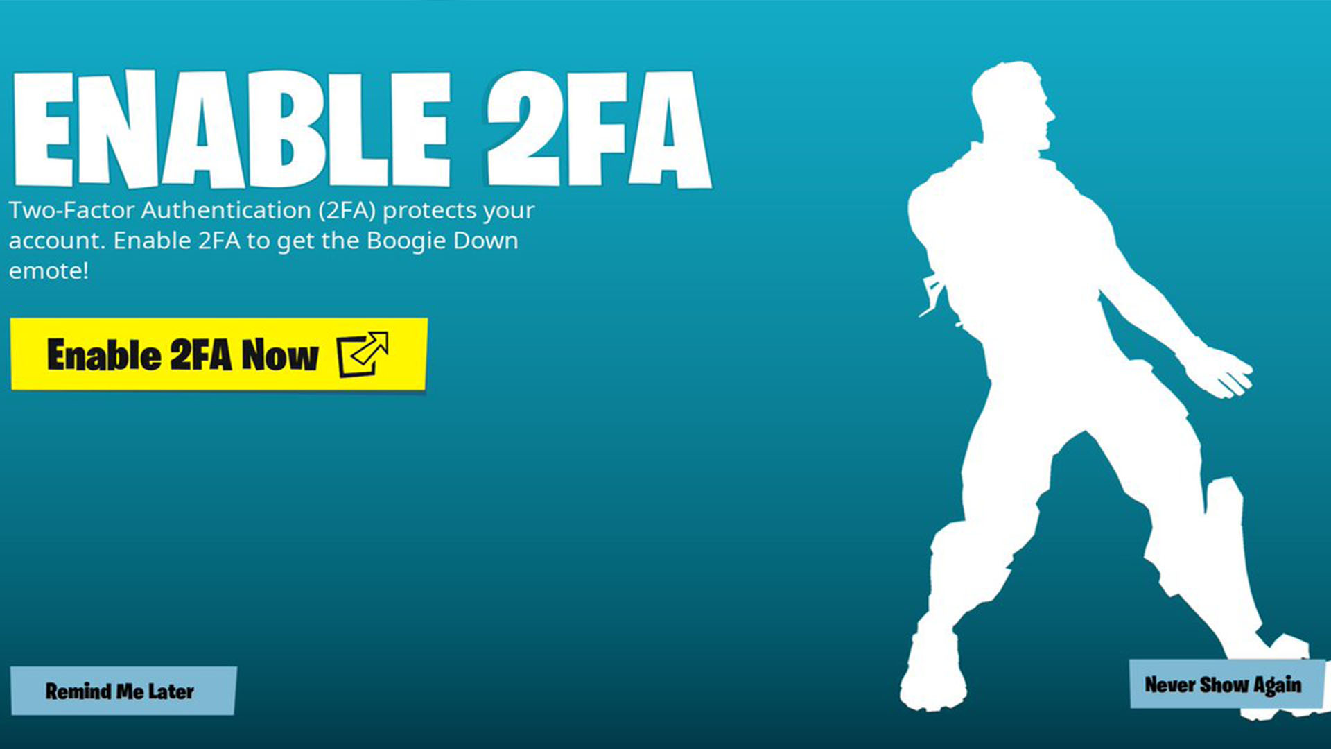 How To Enable Fortnite 2fa And Unlock The Boogie Down Emote - how to enable fortnite 2fa and unlock the boogie down emote gamesradar