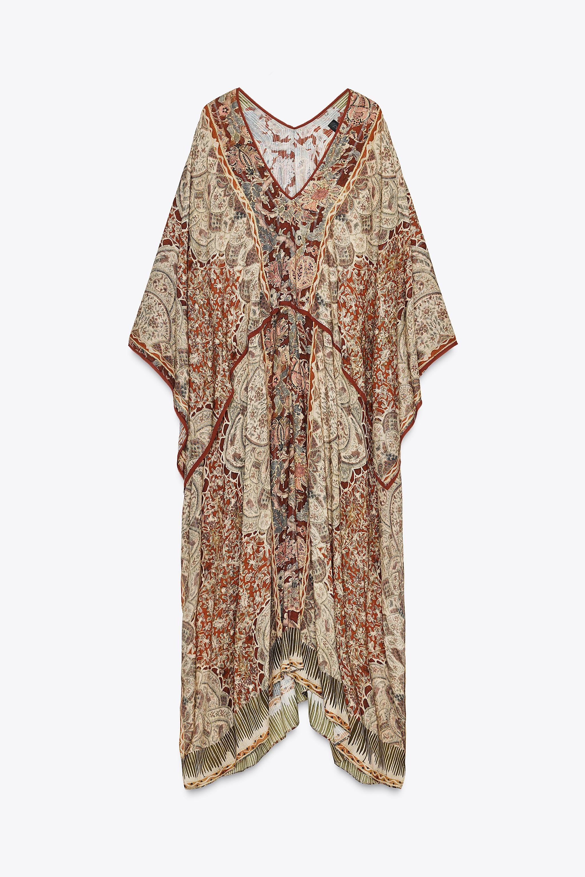 ZARA, Zw Collection Paisley Caftan Dress