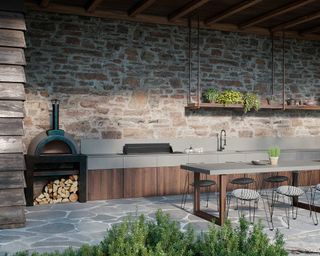 Caesarstone outdoor grill station