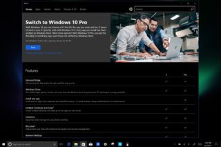 How the Pro upgrade looks in the Windows Store. Just click 'Free' to get started.