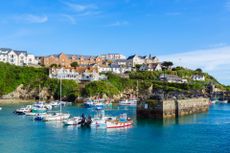 The harbour in Newquay, Cornwall, England, UK