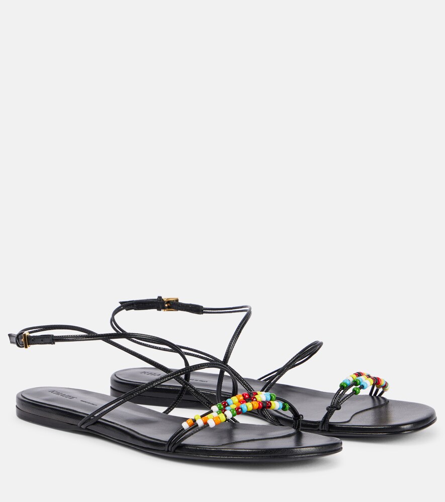 Loop Beaded Leather Sandals