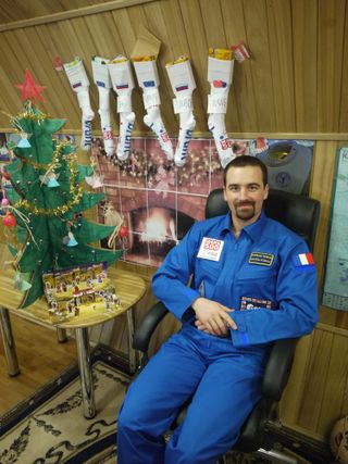 Romain Charles, cardboard Christmas tree and socks