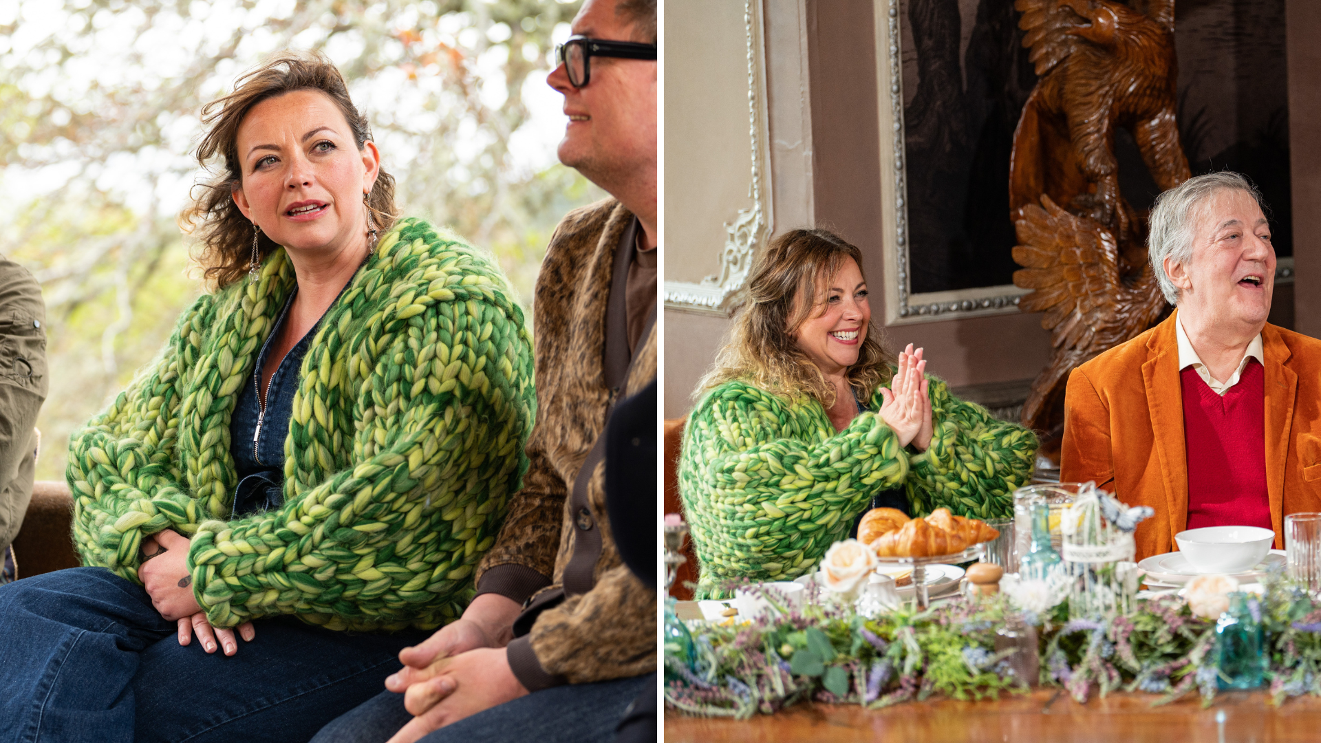 Charlotte Church wears Hope Macaulay green cardigan on Celebrity Traitors