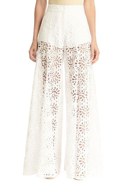 Carolina Herrera Lace Wide-Leg Pants