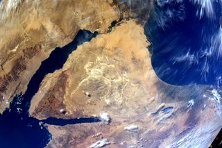 Astronaut Paolo Nespoli took this image of the Sinai Peninsula from the International Space Station on March 19, 2011.