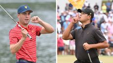 Justin Thomas and Si Woo Kim both played up to the Quail Hollow crowd in their Presidents Cup singles match