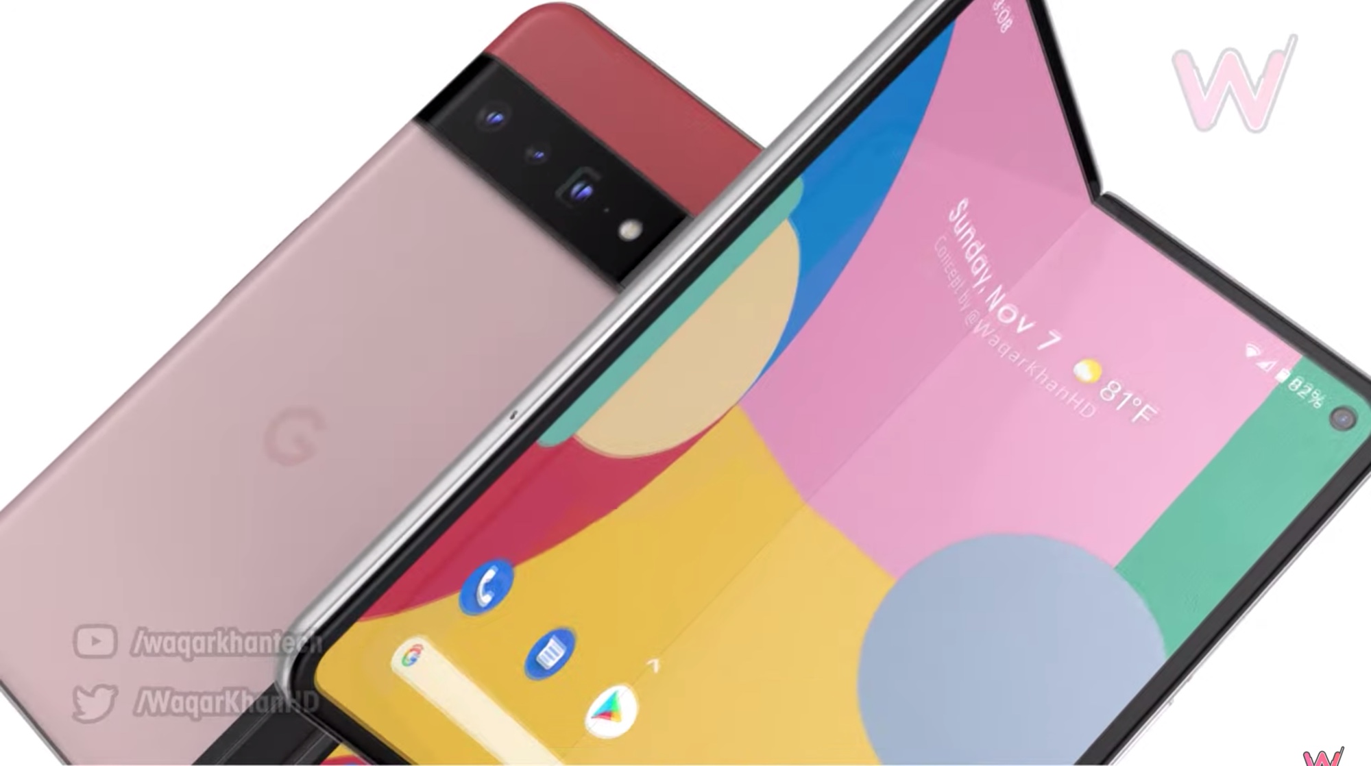 O design conceitual do Pixel Fold mostra uma aparência semelhante ao Pixel 6