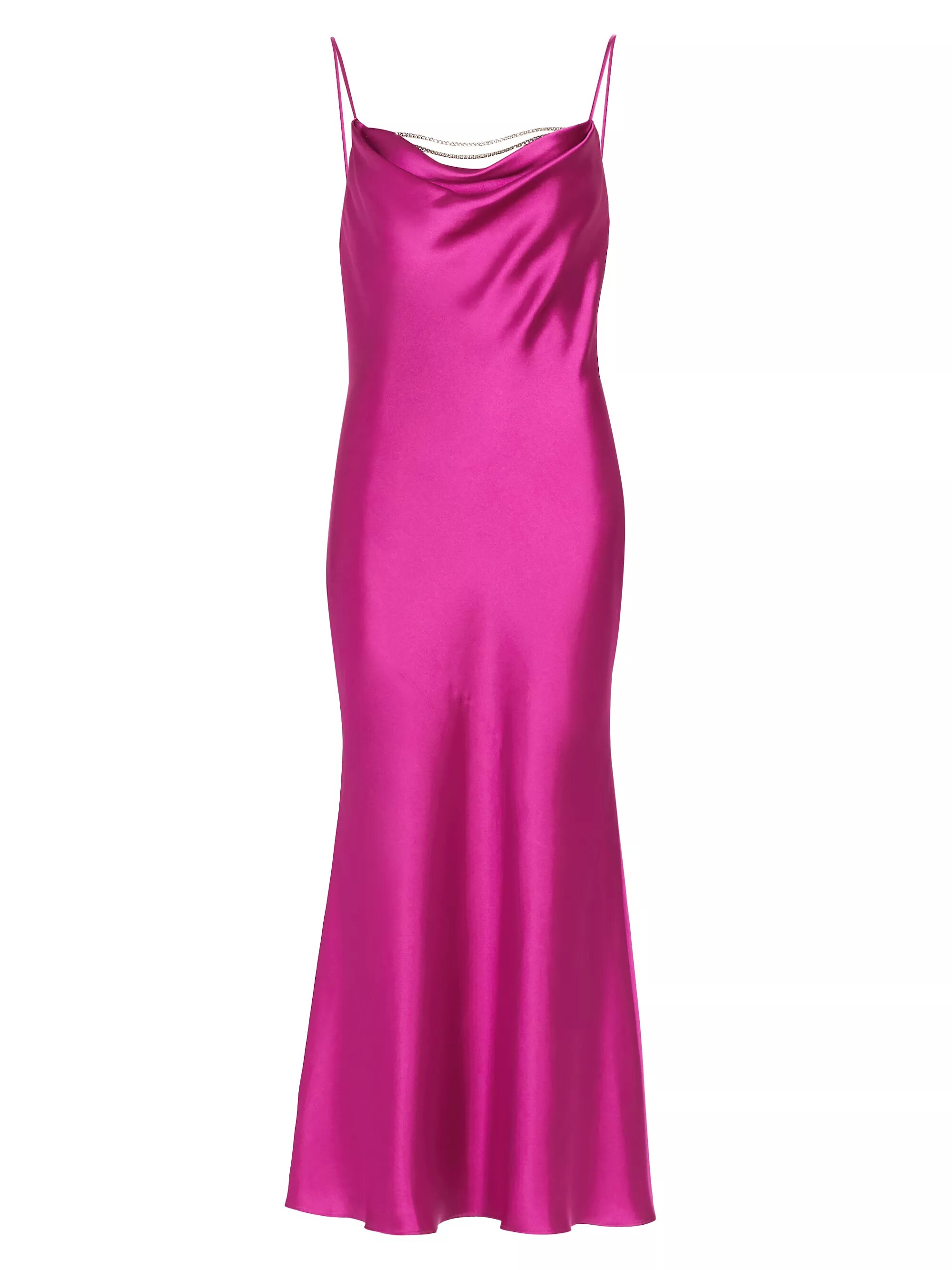 Antione Crystal Satin Cowlneck Midi-Dress