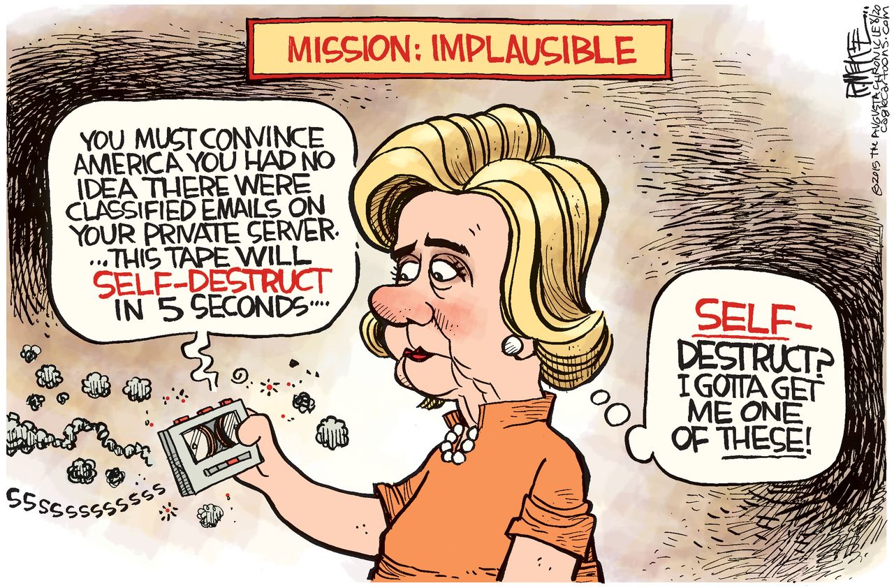 Political cartoon U.S. Hillary Clinton Emails