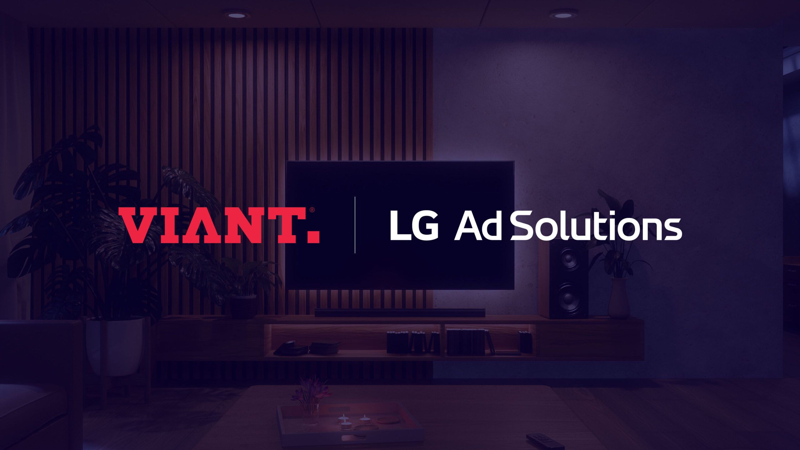 Viant and LG Ad solutions logos on a purple background 