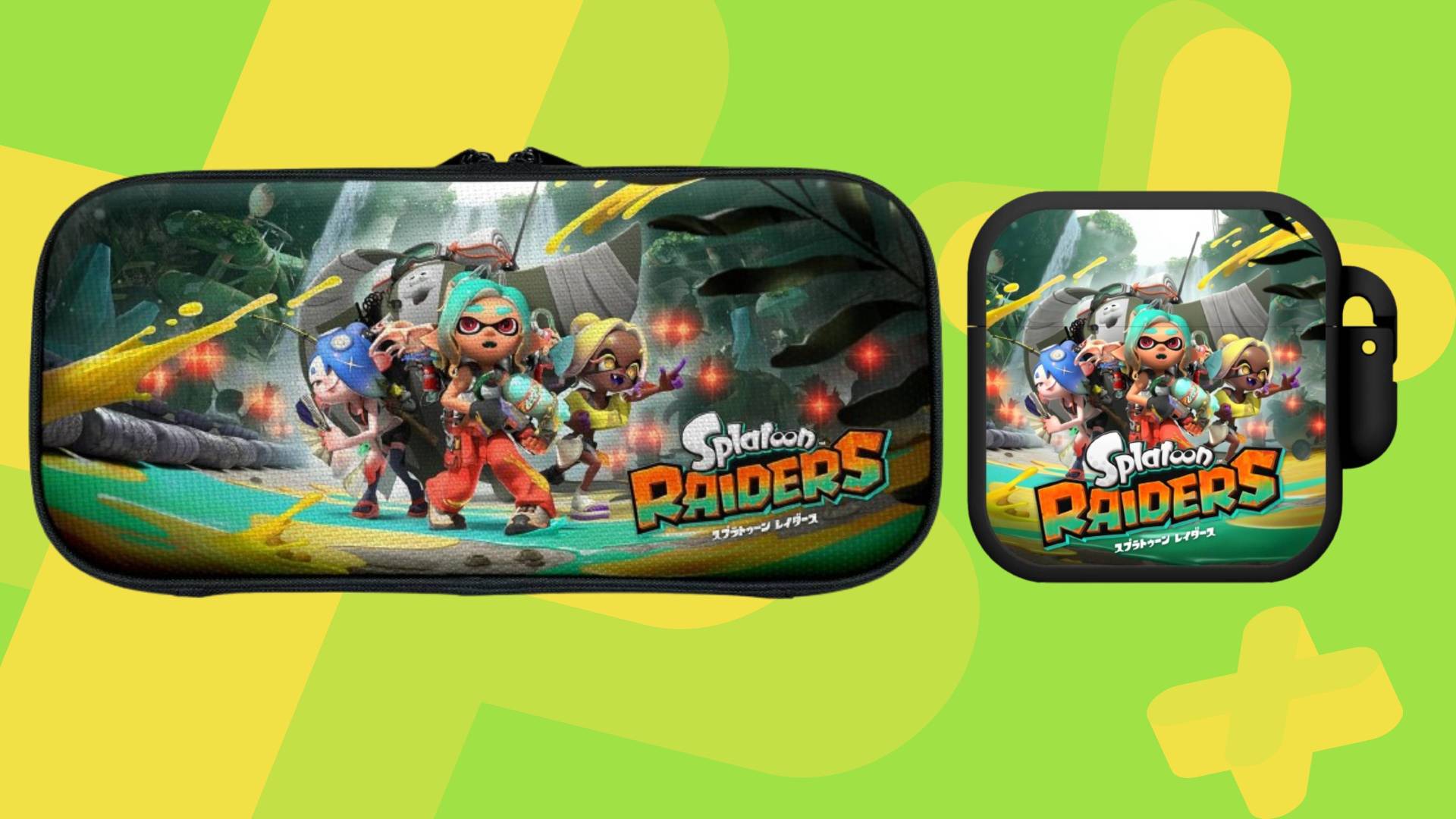 Image of the Keys Factory Splatoon Raiders case and game-card case on a green GamesRadar+ background.