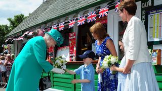 The Queen meets local children in Cumbria