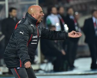 Chile coach Jorge Sampaoli gives instructions during his side's Copa America clash with Ecuador in June 2015.