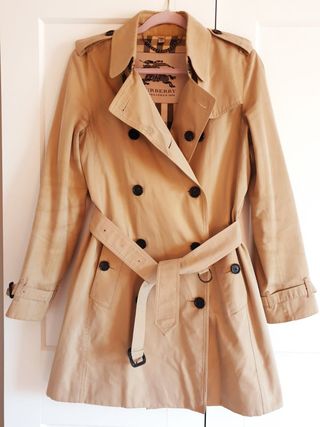 Burberry Women's Heritage Pure Cotton Honey Beige Trench Coat Uk 8 Serial#101144