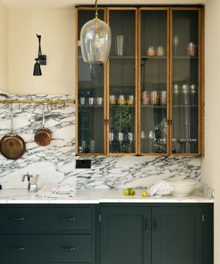 devol kitchens vintage wall cabinet with marble