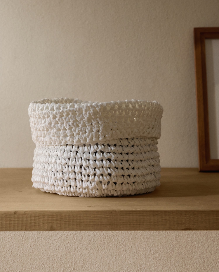 MANGO, Crochet Paper Basket - Home | Mango United Kingdom