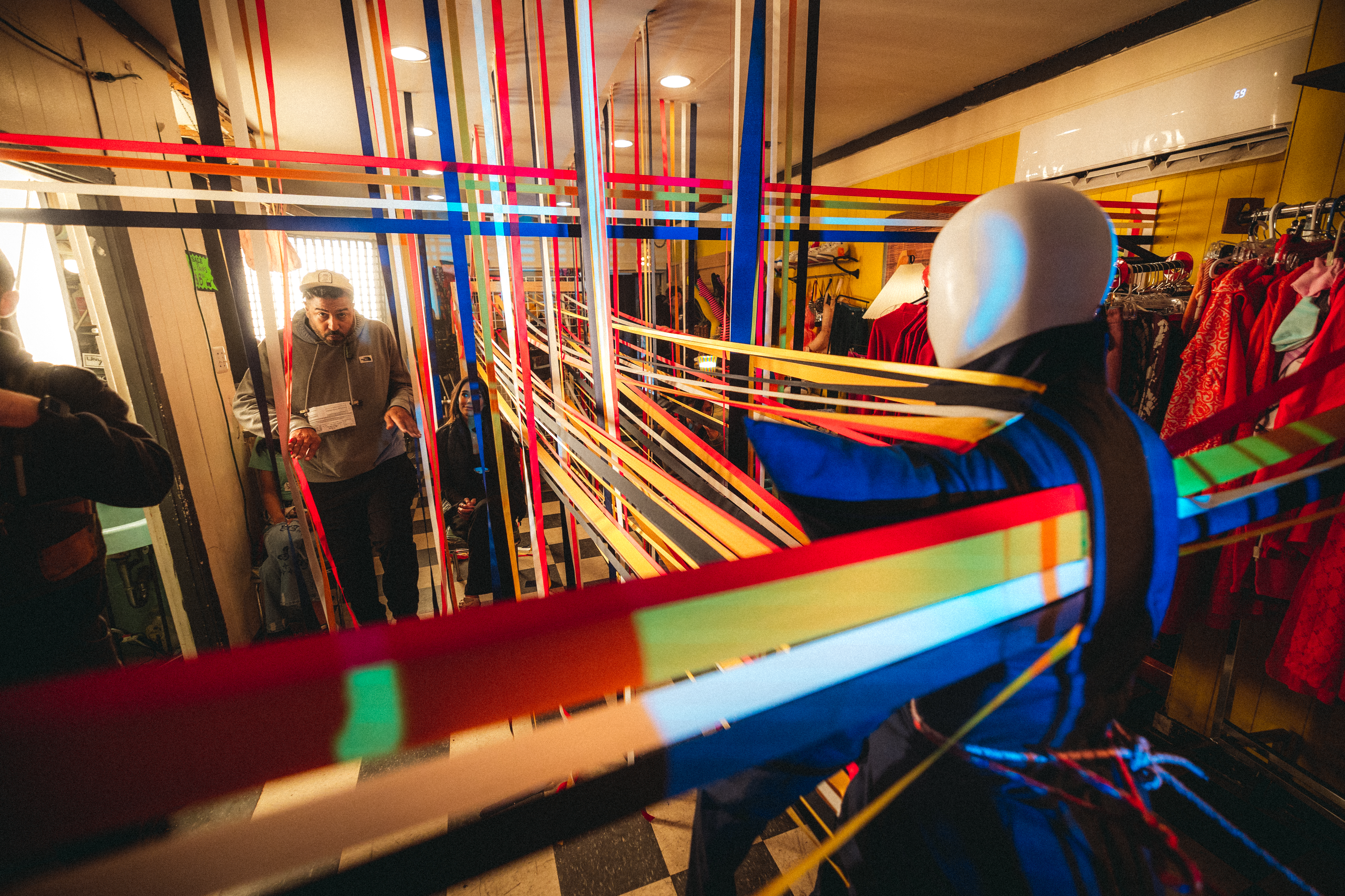 Behind the scenes shots of I Love Boosters production design