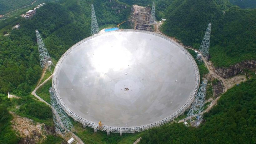 The Five-hundred-meter Aperture Spherical radio Telescope (FAST) in southwest China&#039;s Guizhou Province.