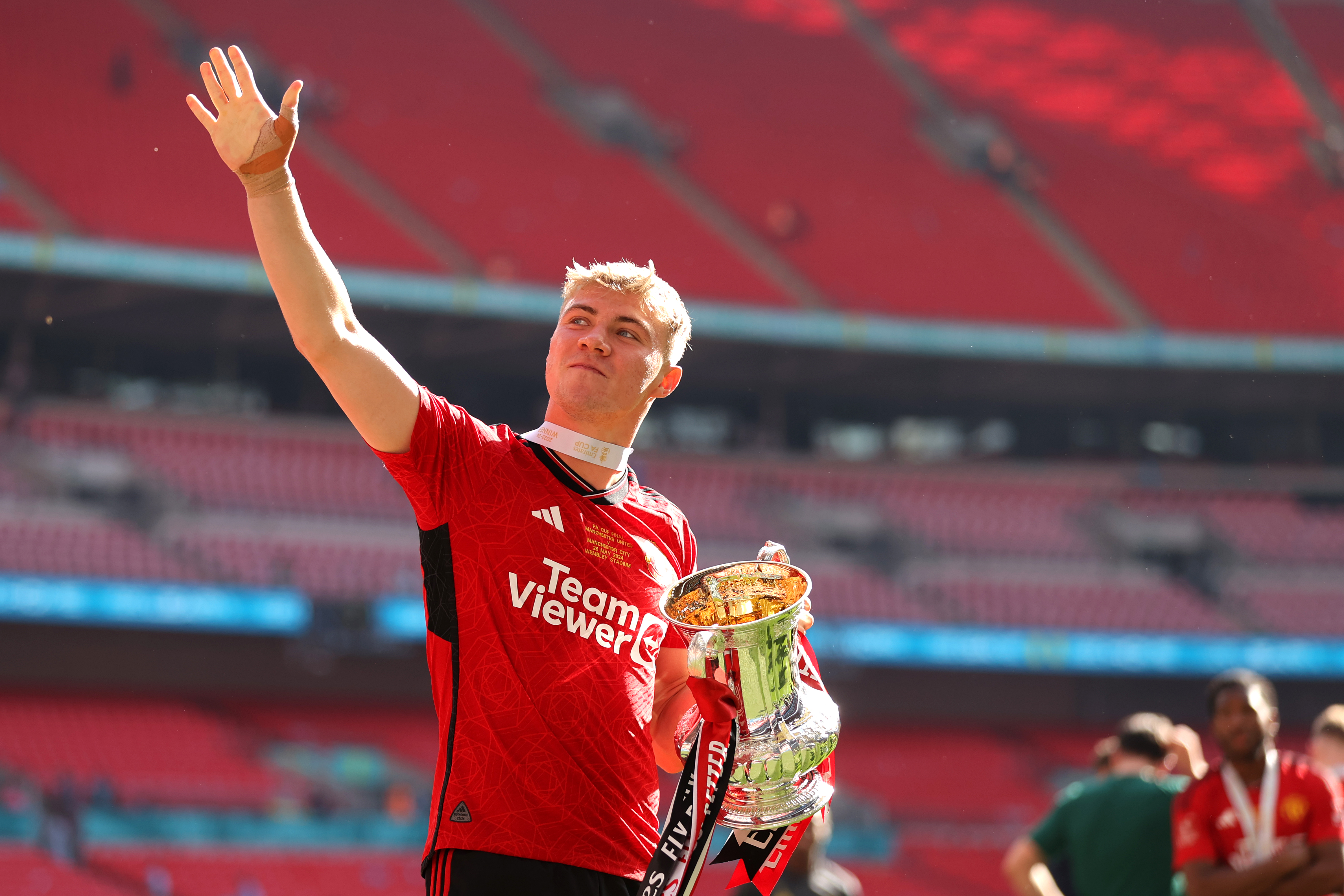 Manchester United striker Rasmus Hojlund scored 16 goals in his debut season.