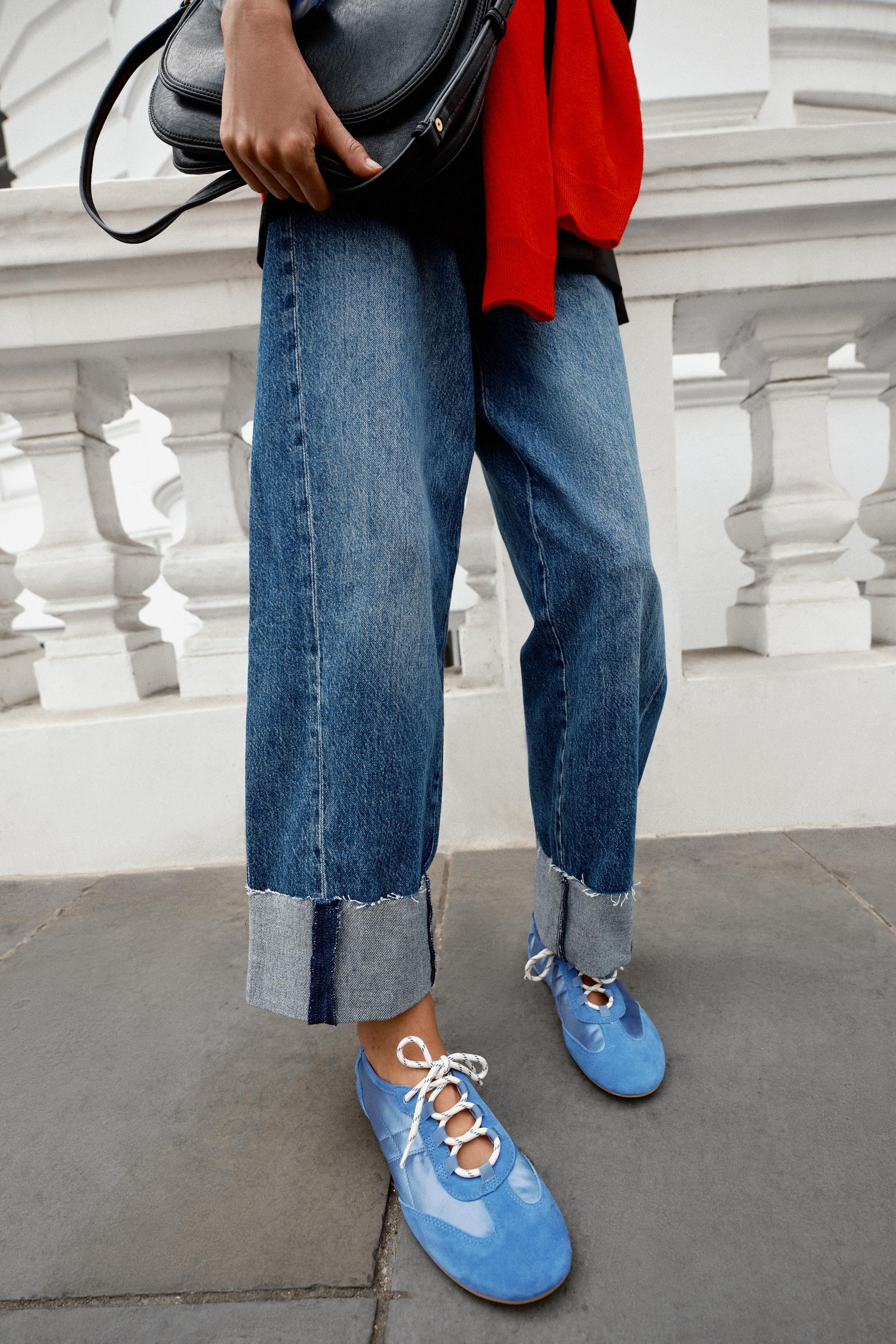 Sporty Ballet Flats - Blue - 5