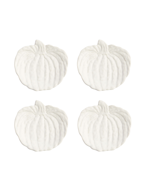 Pumpkin Stoneware Appetizer Plates - Set of 4