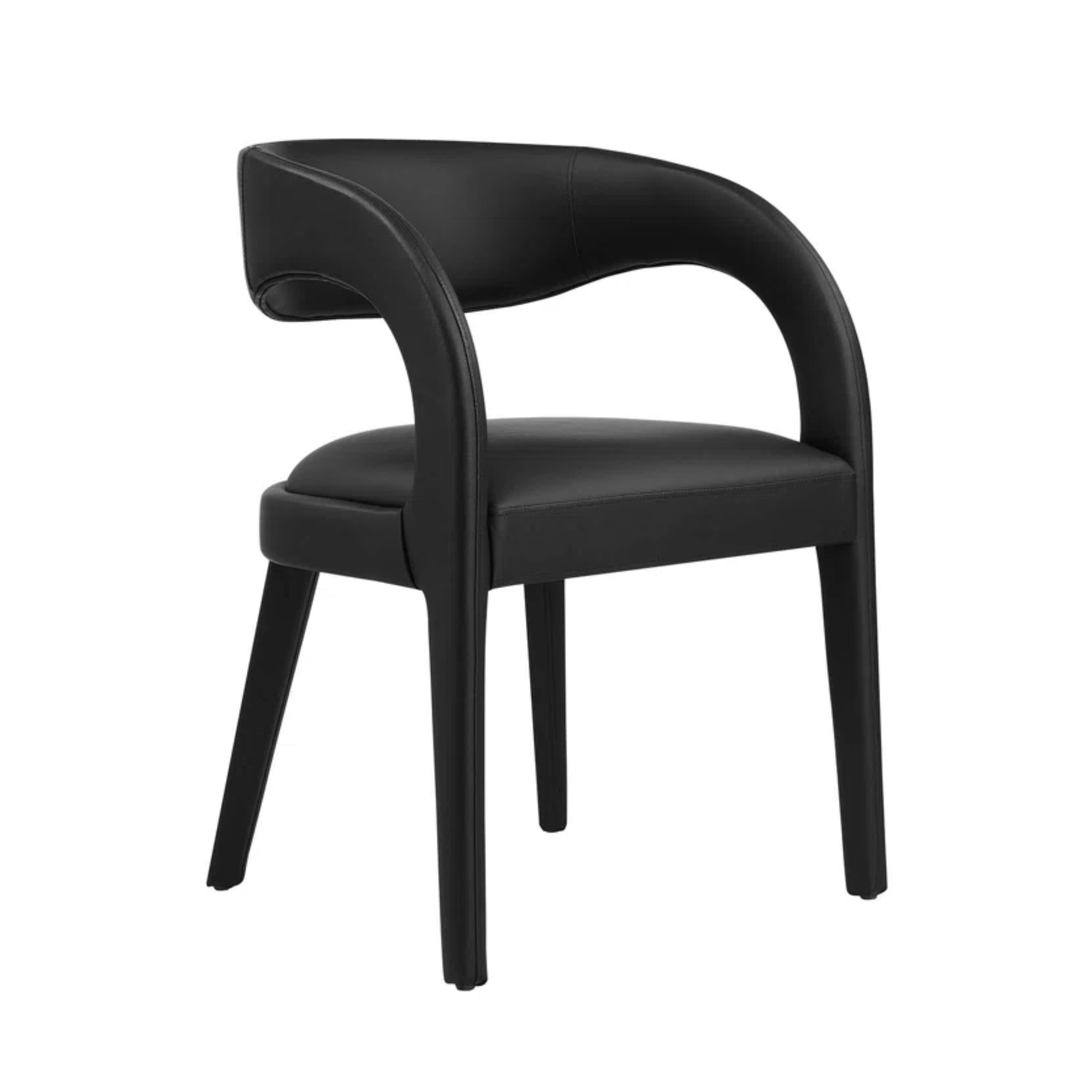 leather black dining chair