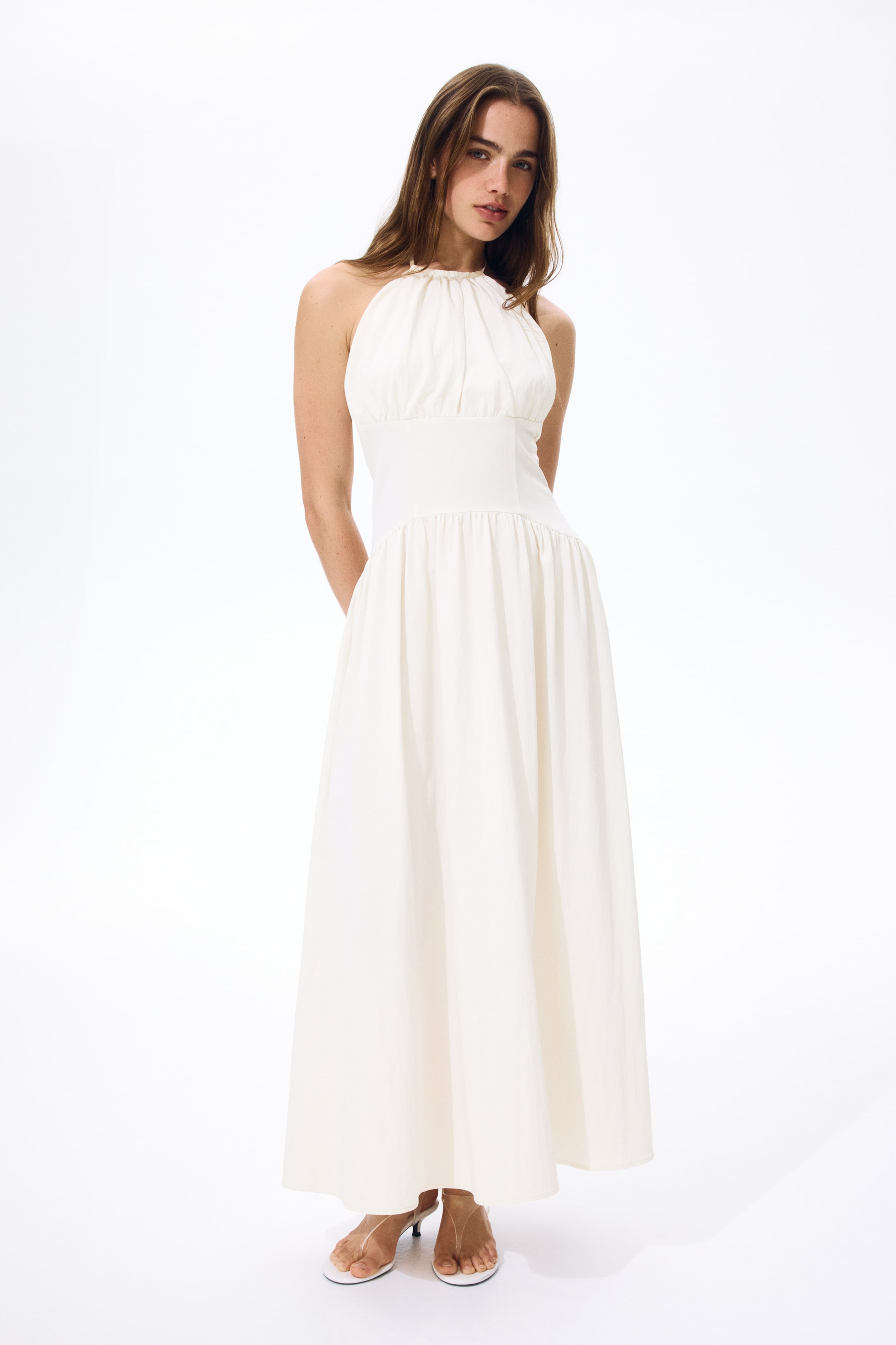 Ruched Halterneck Dress