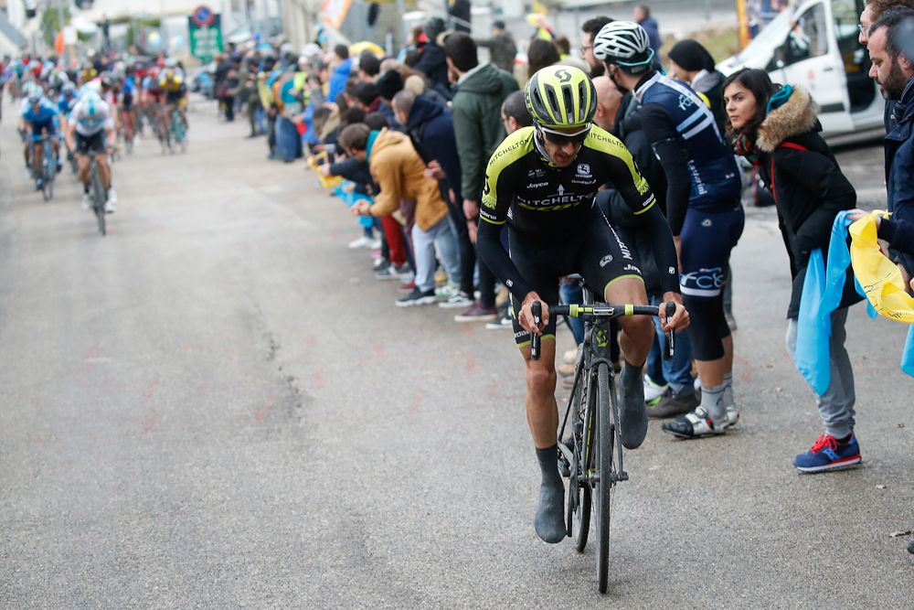 Adam Yates on the attack near the end of stage 5 at Tirreno-Adriatico