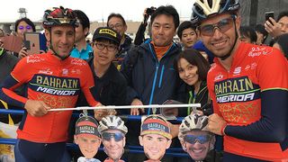 Vincenzo and Antonio Nibali at the Saitama criterium in Japan