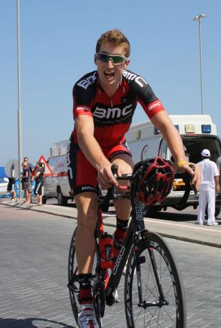 Taylor Phinney seems to be happy to be racing in the sun.