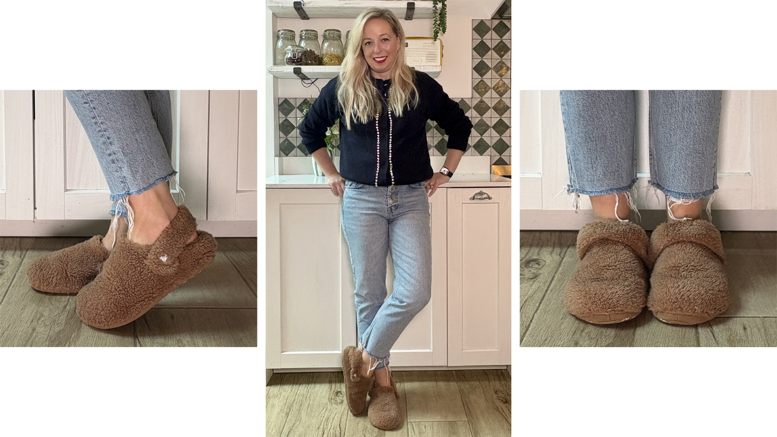 Antonia Kraskowski wearing Crocs Cozzzy slippers