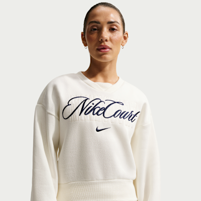Nikecourt Collection Women's Crew-Neck Tennis Top - Sail/midnight Navy - Size Xs
