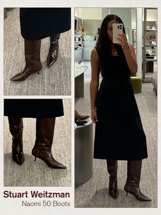 woman wearing nordstrom boots for fall