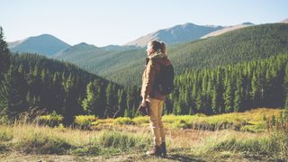 A woman hiking in Breckenridge Colorado