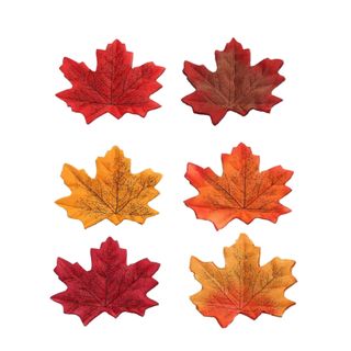 Six faux fall maple leaves