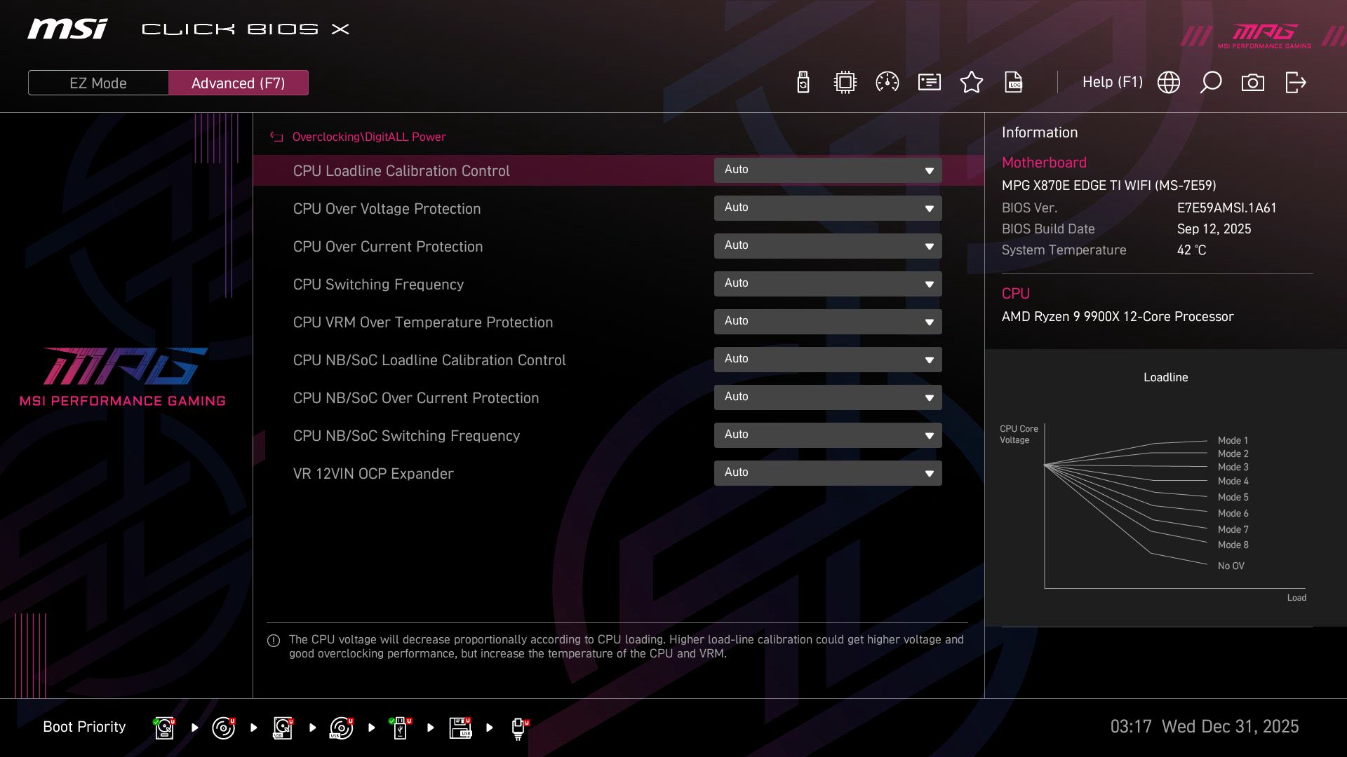 MSI MPG X870E Edge Ti Wifi - BIOS