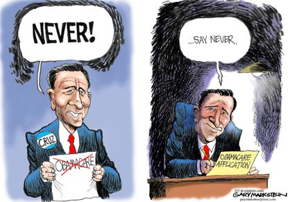 
Political cartoon U.S. Ted Cruz Obamacare