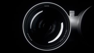 A close-up showing the inside of the Atlas 80 optical tube next to grey main body of the Vaonis Atlas, against a black background.