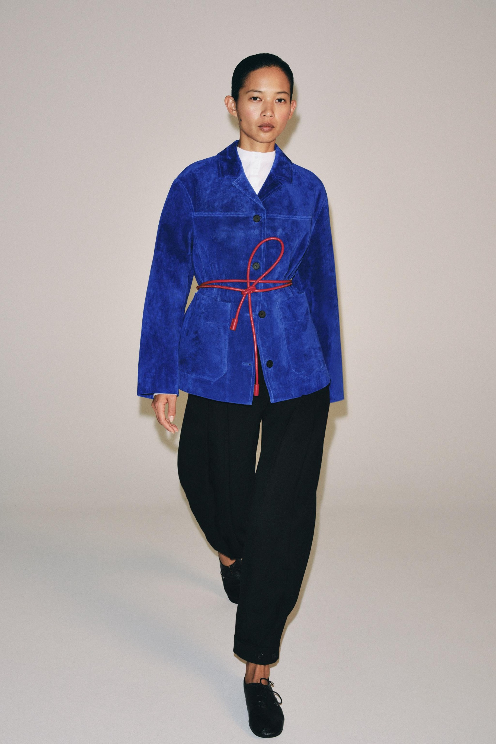 100% Leather Zw Collection Jacket - Blue - Xs