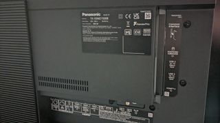 Panasonic MZ1500 connections panel on rear of TV