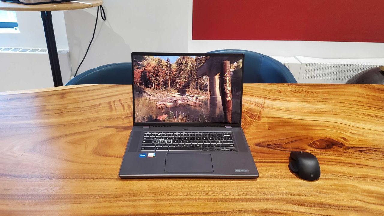 a dark laptop opened