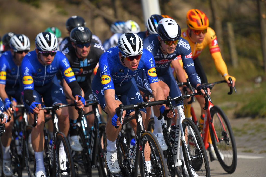 DE PANNE BELGIUM MARCH 24 Stijn Steels of Belgium and Team Deceuninck QuickStep during the 45th Oxyclean Brugge De Panne 2021 Men Classic a 2039km race from Brugge to De Panne OxycleanClassic on March 24 2021 in De Panne Belgium Photo by Luc ClaessenGetty Images