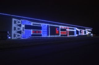 More than 5,000 lights set aglow the outline of a full-size Saturn V rocket as part of Space Center Houston's Galaxy Lights, presented by Reliant, now running through Jan. 5, 2020.